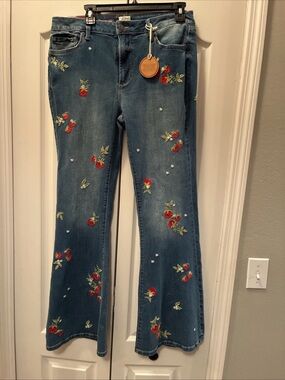 Driftwood ladies fiora flare strawberry fields jeans